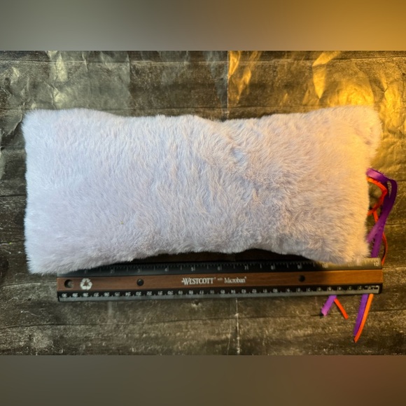 Cat Kicker Toy With Catnip Light Purple Faux Fur With Ribbons New - Picture 3 of 4